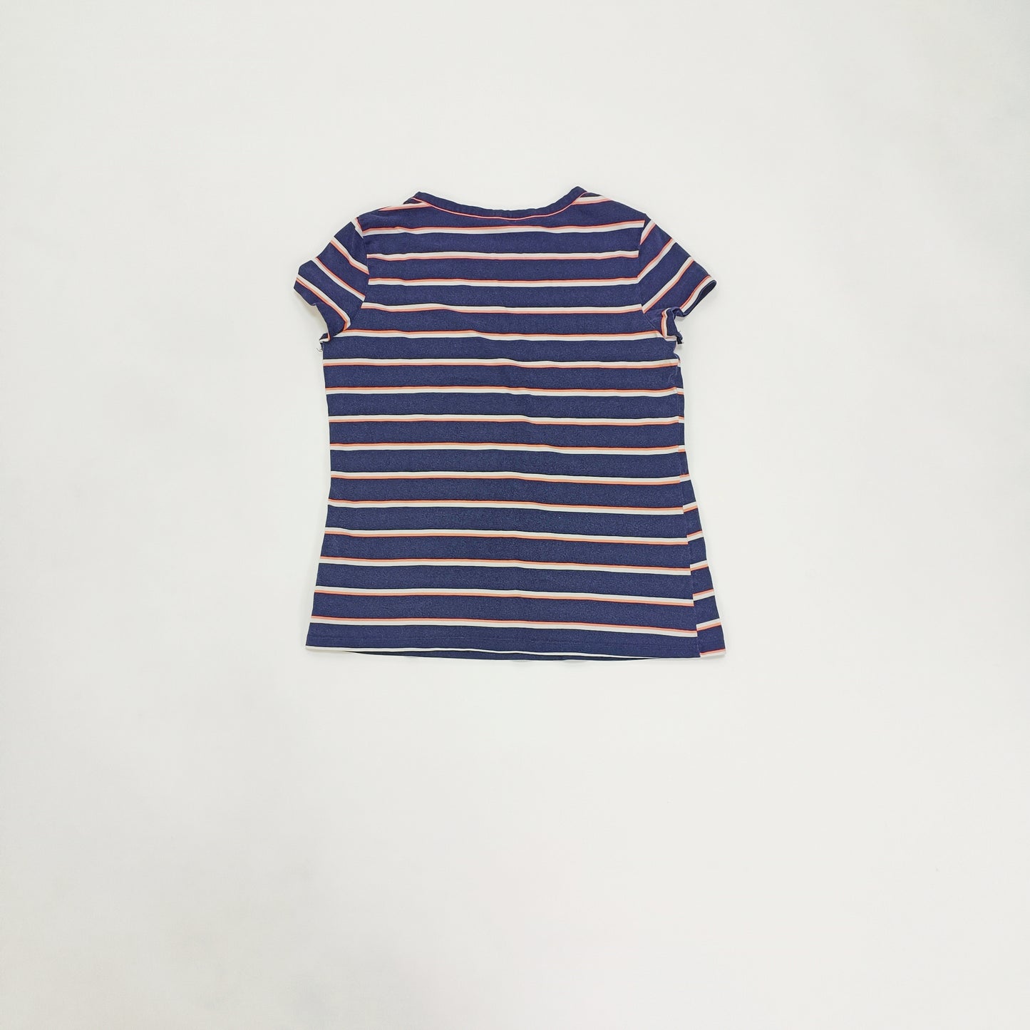 Navy Blue Striped Cap Sleeve T-Shirt Size Medium | Preloved