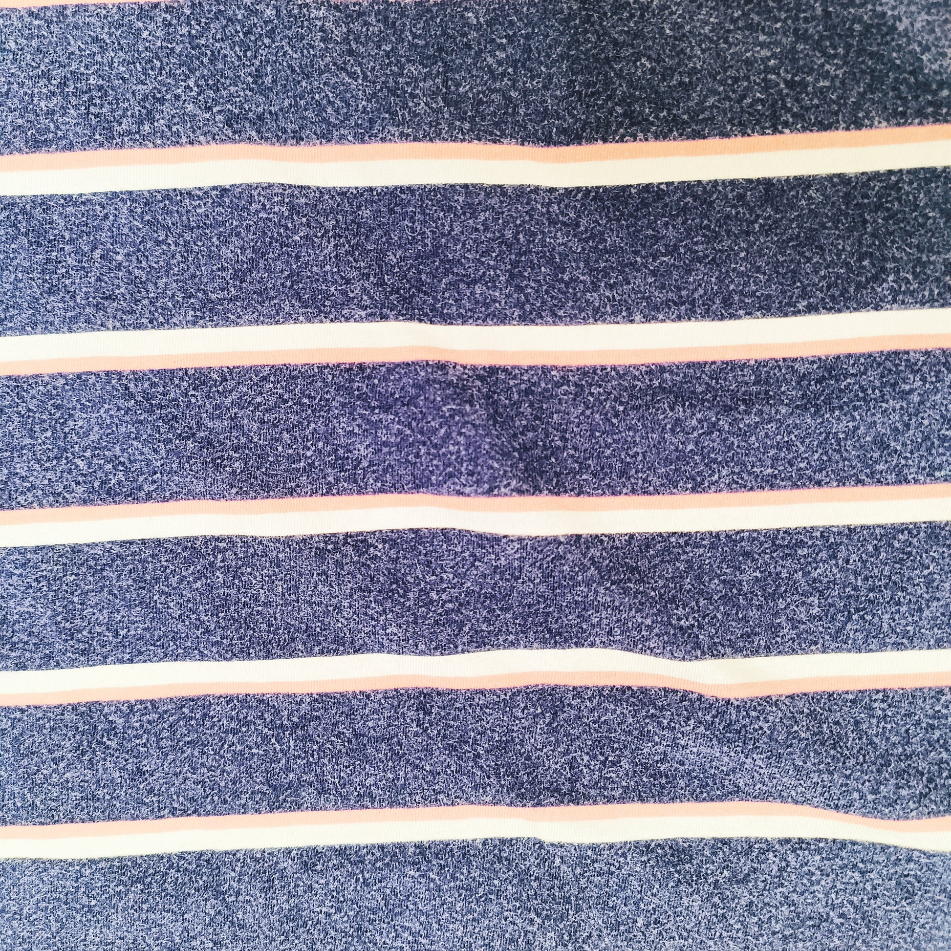 Navy Blue Striped Cap Sleeve T-Shirt Size Medium | Preloved