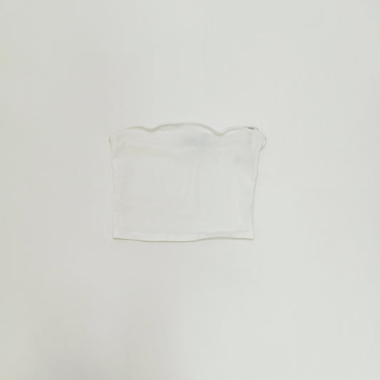 White Bandeau Cotton Top Size Small | Preloved