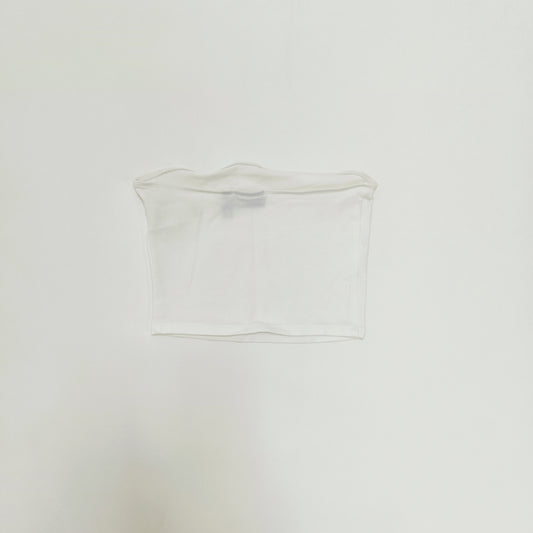 White Bandeau Cotton Top Size Small | Preloved