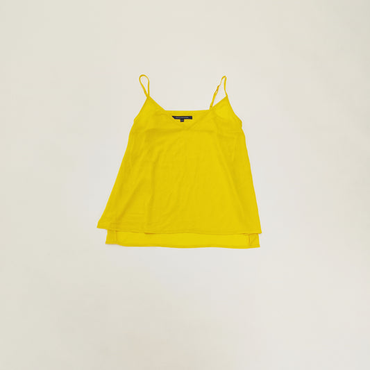 Yellow High Slit V Neck Flowy Strappy Top Size Small | Preloved