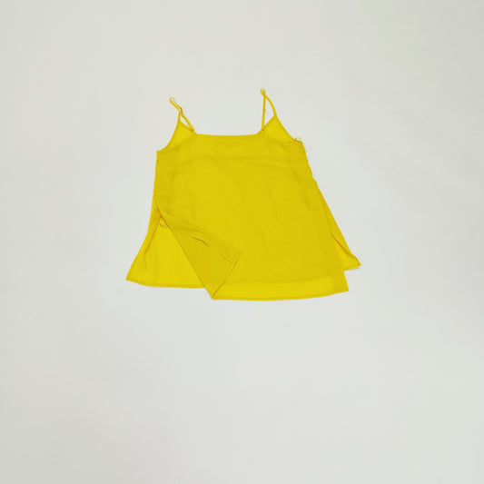 Yellow High Slit V Neck Flowy Strappy Top Size Small | Preloved