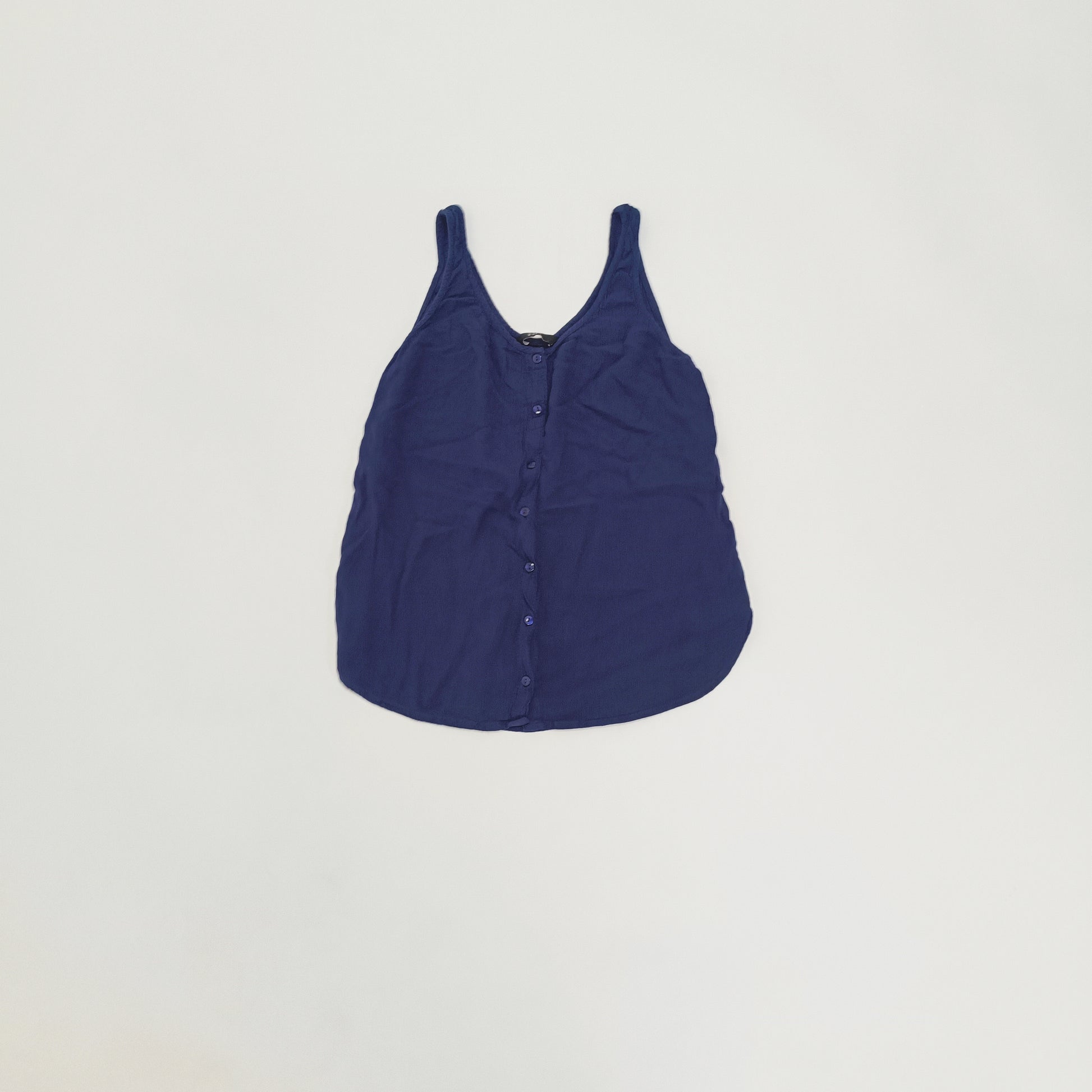 Navy Blue Button Up Sleeveless Top Size Small | Preloved