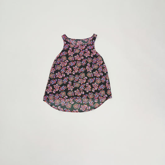 Navy Blue WIth Pink Paisley Print Sleeveless Top Size Small | Preloved