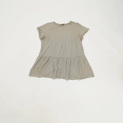 Off White Breton Stripe Peplum T-Shirt Size Extra Large | Preloved