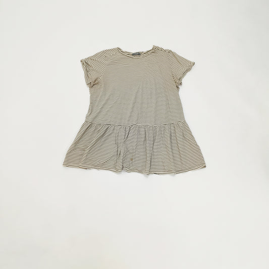 Off White Breton Stripe Peplum T-Shirt Size Extra Large | Preloved