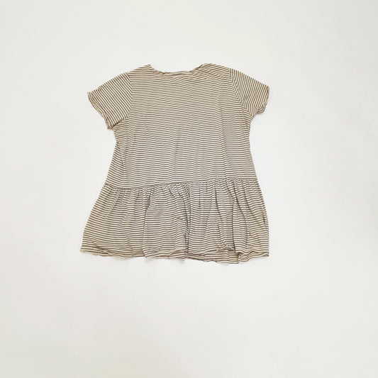 Off White Breton Stripe Peplum T-Shirt Size Extra Large | Preloved