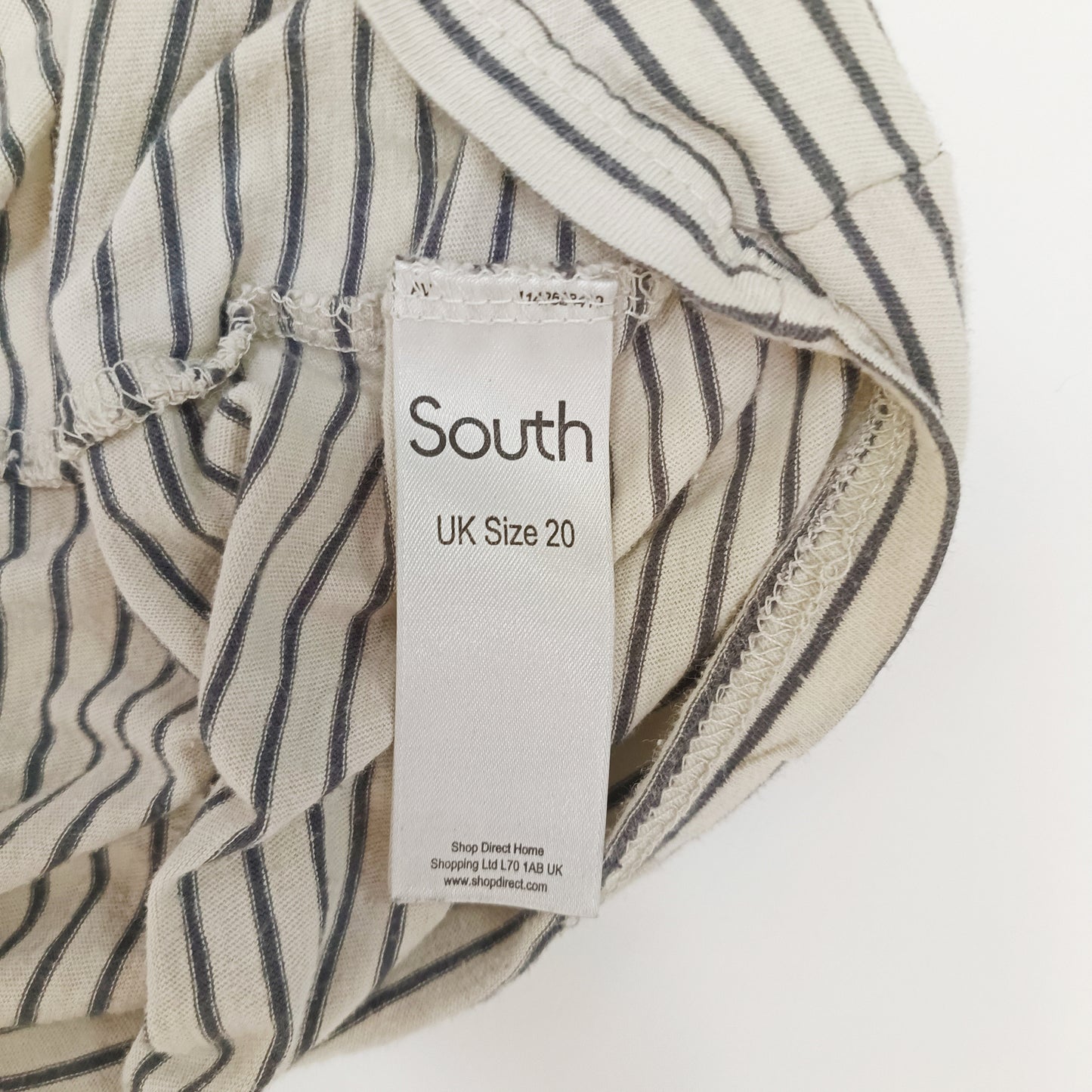 Off White Breton Stripe Peplum T-Shirt Size Extra Large | Preloved