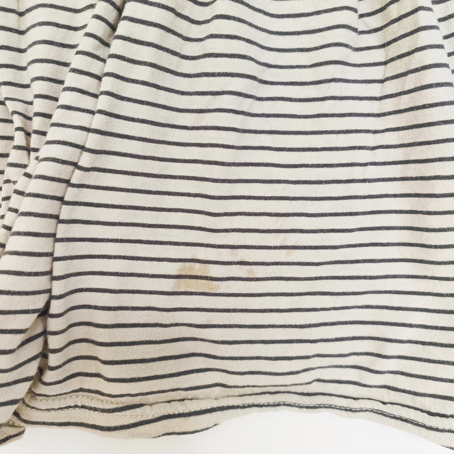 Off White Breton Stripe Peplum T-Shirt Size Extra Large | Preloved