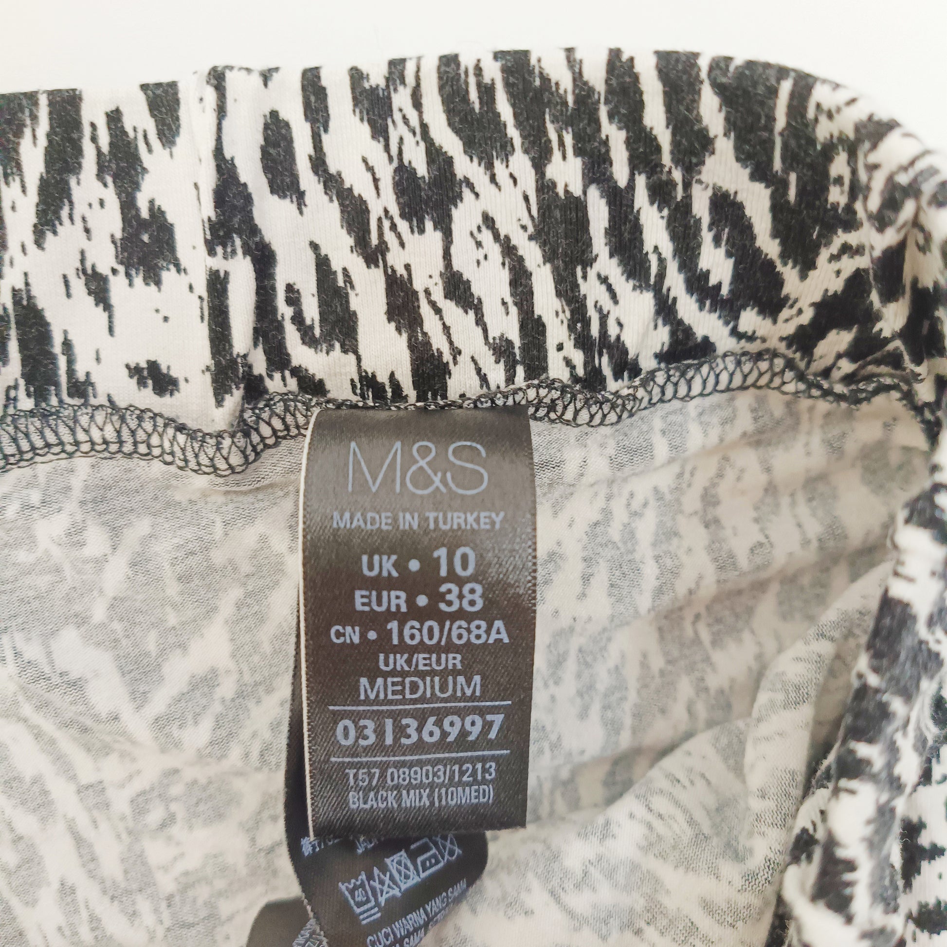 Monochrome Abstract Print High Waist Harem Pants Size Small | Preloved