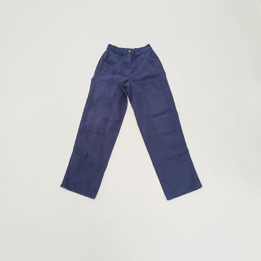Navy Blue Relaxed Fit High Waist Trousers Size Small | Preloved