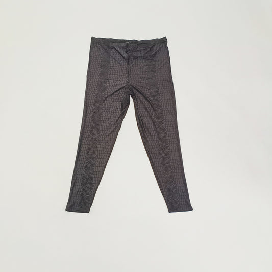 Black Croc Print High Waist Leggings Size Extra Extra Large | Preloved