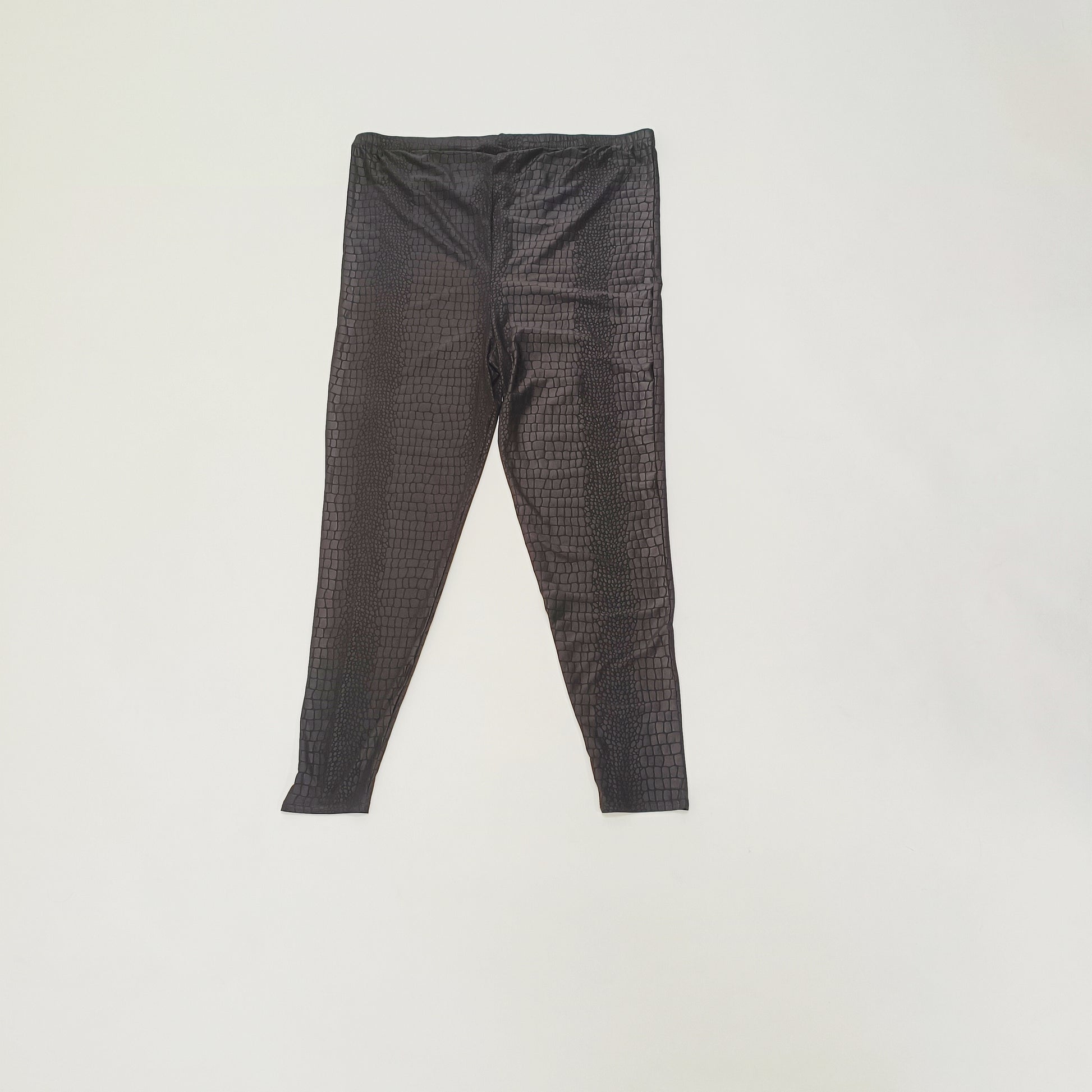 Black Croc Print High Waist Leggings Size Extra Extra Large | Preloved