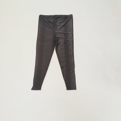 Black Croc Print High Waist Leggings Size Extra Extra Large | Preloved