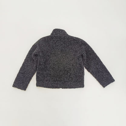Black Fluffy Cropped Faux Fur Zip-Up Jacket – Womens Extra Small | Preloved