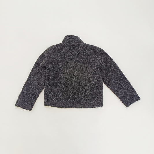 Black Fluffy Cropped Faux Fur Zip-Up Jacket – Womens Extra Small | Preloved